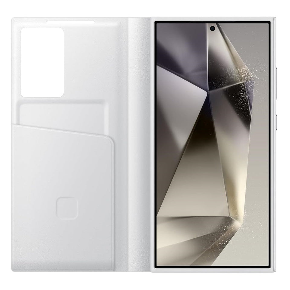 Samsung Galaxy S24 Ultra Smart View Window Flip Wallet Case with Control - White
