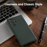 YG Cases | Samsung Galaxy S24 Ultra Leather Case Slim Profile - Green