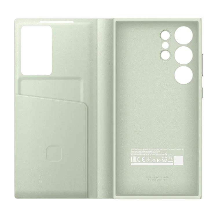 Samsung Galaxy S24 Ultra Smart View Window Flip Wallet Case with Control - Light Green