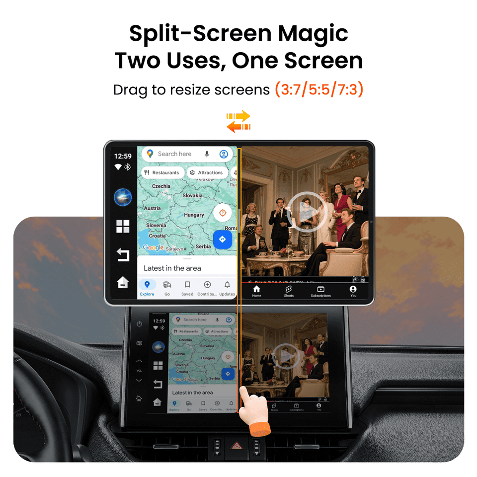 Zedge GetPairr AI Box 2.0 (compatible with all cars ) , Android 13 ,8 Gb ram ,  128 Gb storage, Wireless | Carplay Android Auto 3 in 1