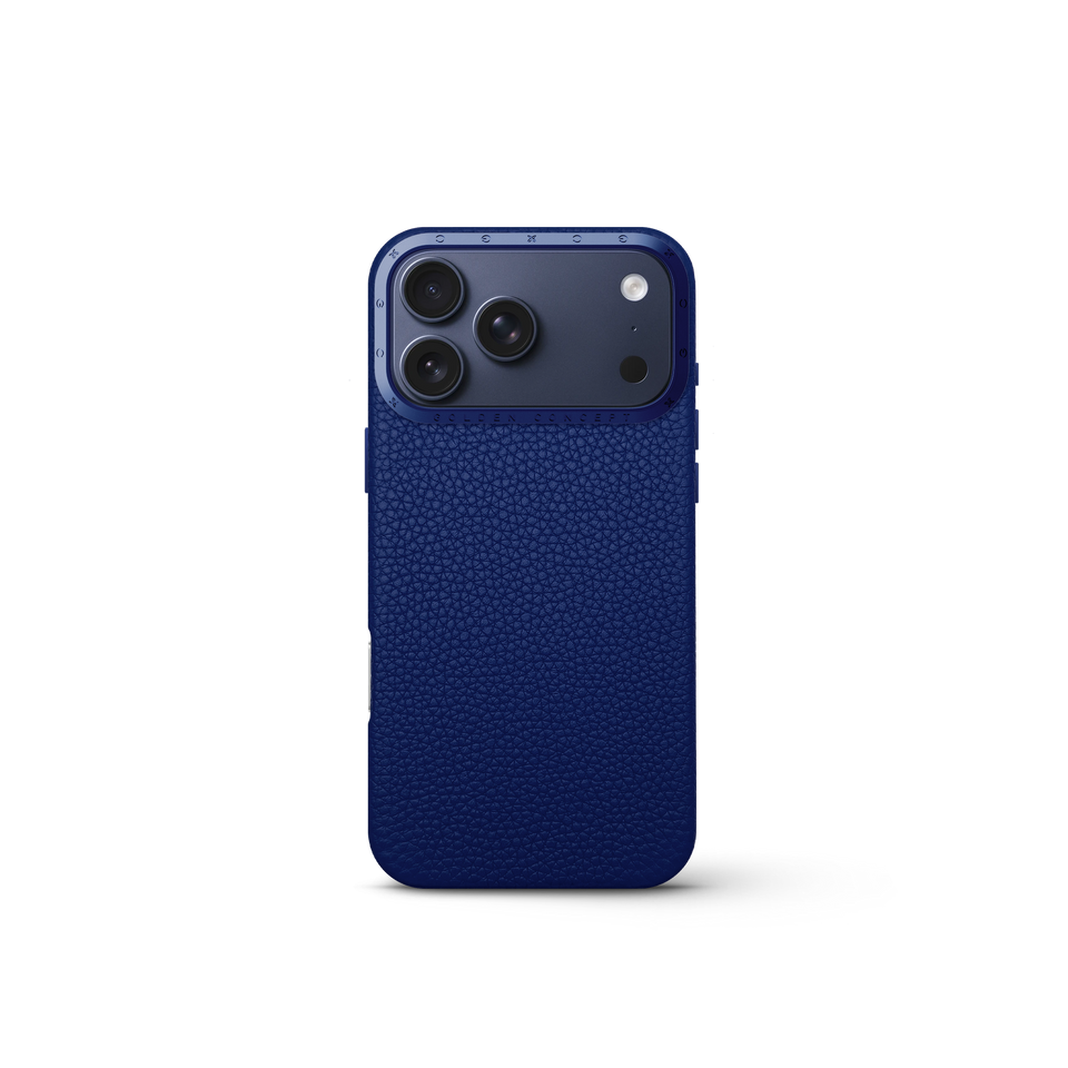 iPhone Case 17 - Full-Grain Leather - Deep Blue