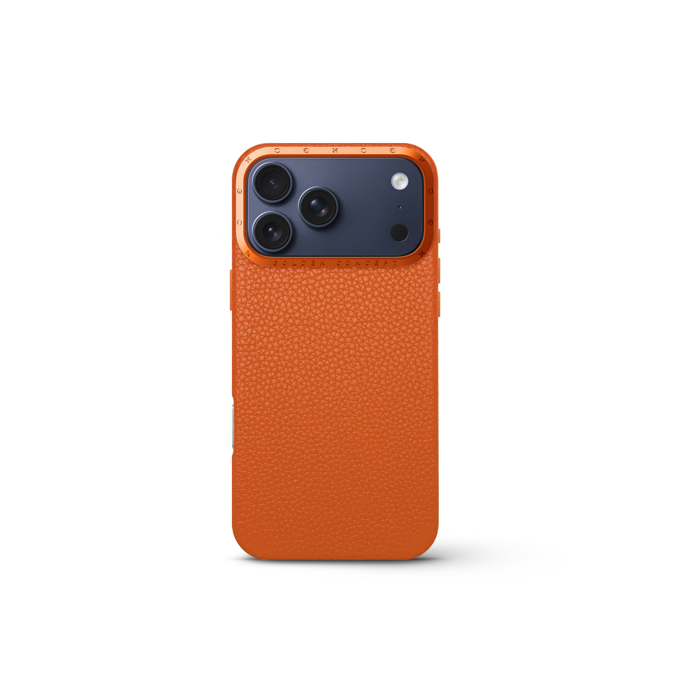 iPhone Case 17 - Full-Grain Leather - Orange