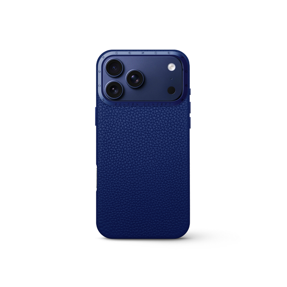 iPhone Case 17 - Full-Grain Leather - Deep Blue