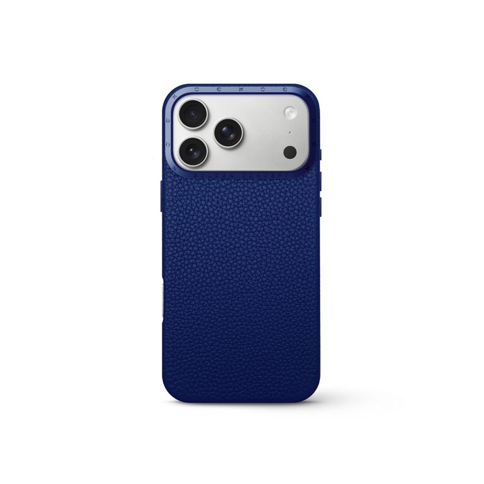iPhone Case 17 - Full-Grain Leather - Deep Blue