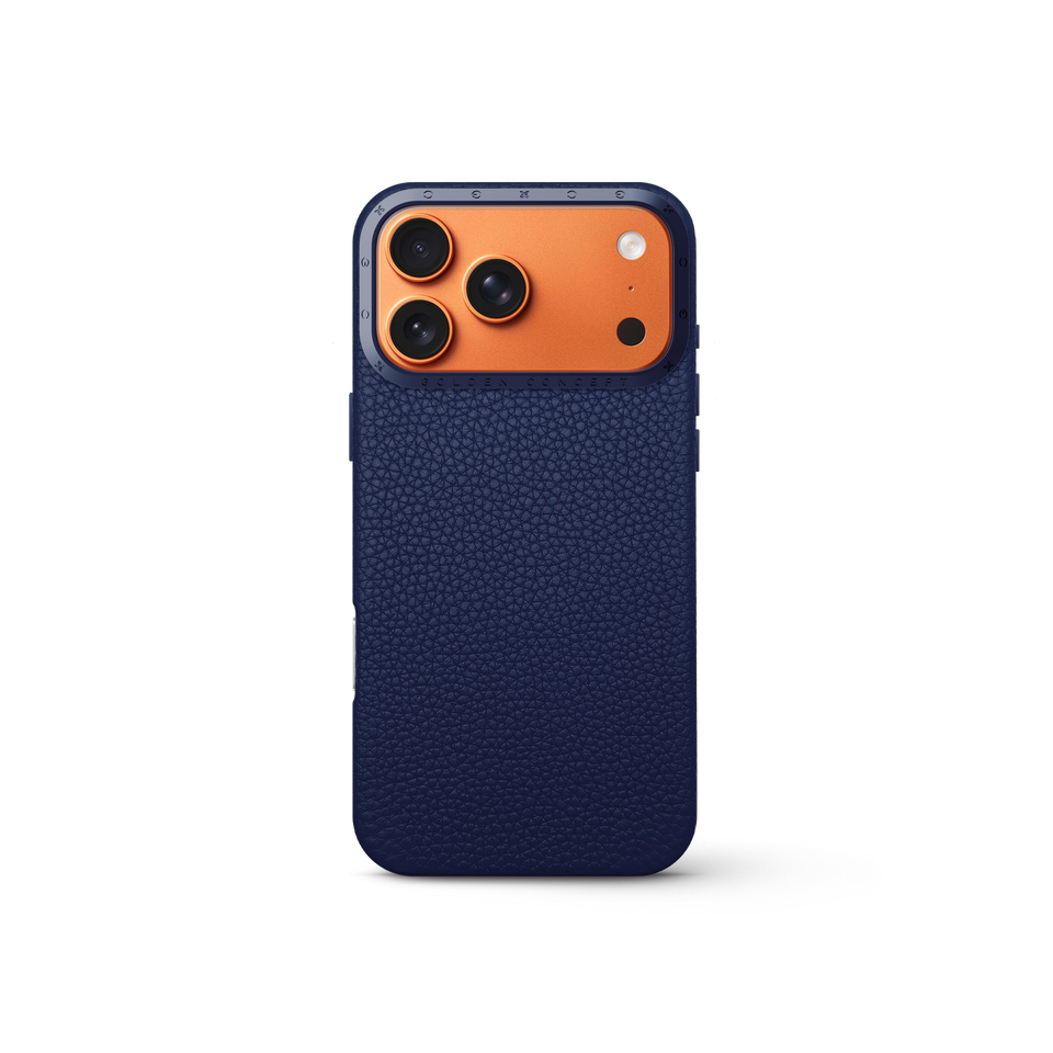 iPhone Case 17 - Full-Grain Leather - Midnight Blue