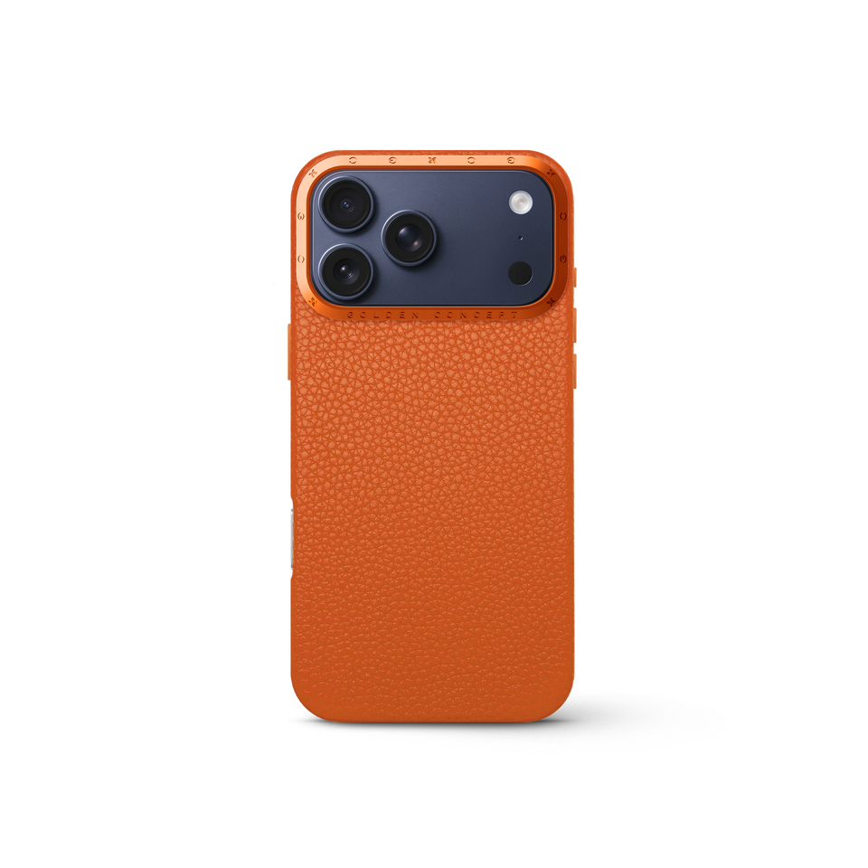 iPhone Case 17 - Full-Grain Leather - Orange