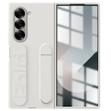 Samsung Galaxy Z Fold6 Matte Skin Feel Band & Stand Case with Inbuilt Tempered Glass - White