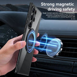 Samsung Galaxy S24 Ultra Magnetic Invisible Stand Anti Yellowing Electroplating Case - Blue