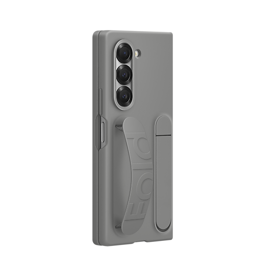 Samsung Galaxy Z Fold6 Matte Skin Feel Band & Stand Case with Inbuilt Tempered Glass - White