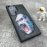 Samsung Galaxy S24 Ultra Nimmy Embroidery Leather Back Cover Case - Gorilla