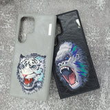 Samsung Galaxy S24 Ultra Nimmy Embroidery Leather Back Cover Case - Gorilla