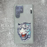 Samsung Galaxy S24 Ultra Nimmy Embroidery Leather Back Cover Case - Tiger