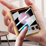 Elegent Lion Pattern Glass Case- Galaxy Z Flip Series