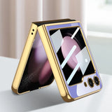 Elegent Lion Pattern Glass Case- Galaxy Z Flip Series